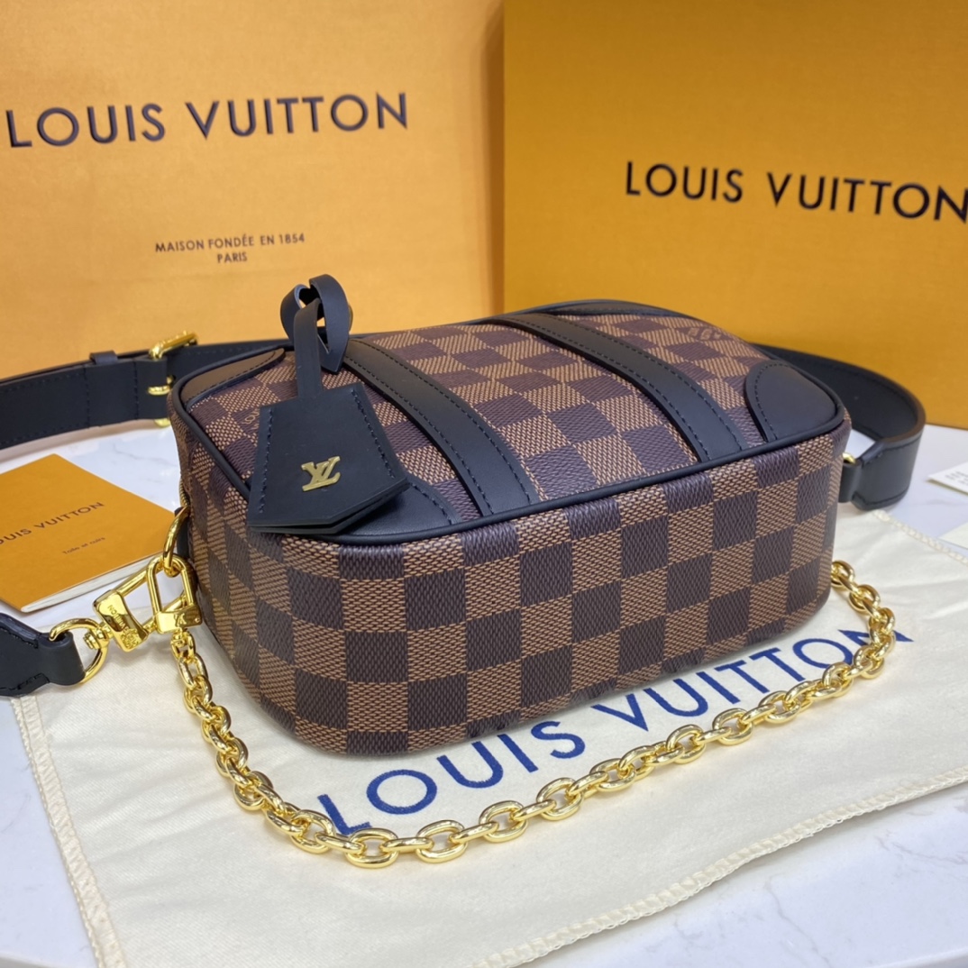 Louis Vuitton VALISETTE SOUPLE BB Handbag Damier Ebene N50063 Black